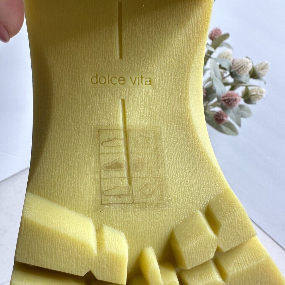 Dolce Vita White and Yellow Ankle Boots with Chunky Heel - Picture 9 of 13